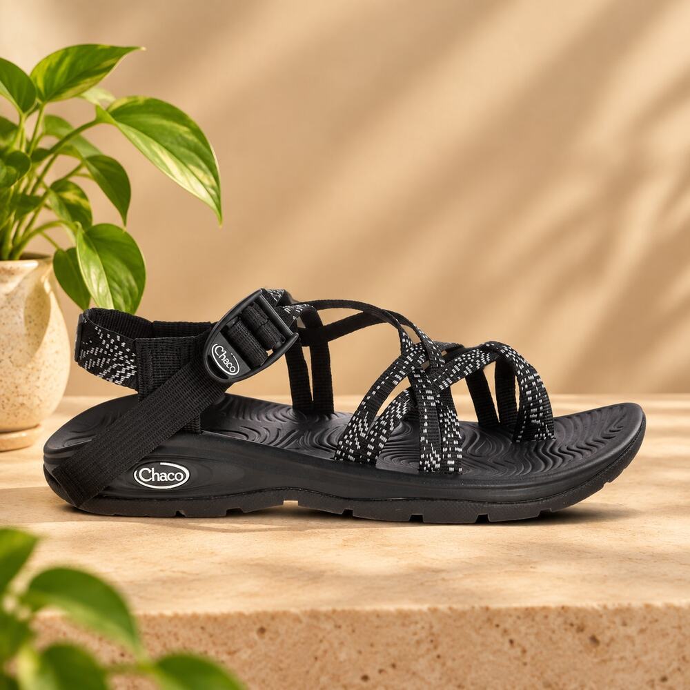 USED Chaco Women's Zvolv X2 Sandal, dash black, 8